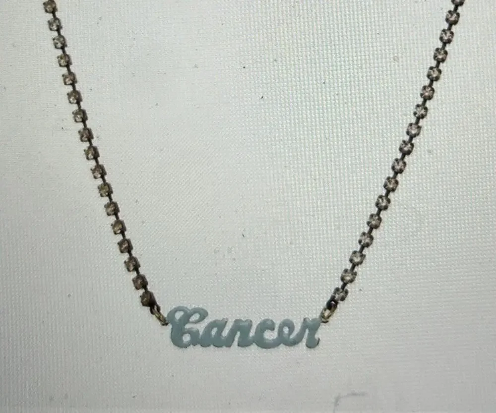 Original TOVA Necklace, Swarovski Crystals, Gold Plated Cancer